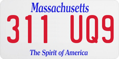 MA license plate 311UQ9