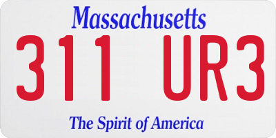 MA license plate 311UR3