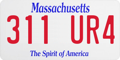 MA license plate 311UR4