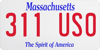 MA license plate 311US0