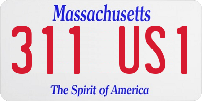 MA license plate 311US1