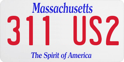 MA license plate 311US2