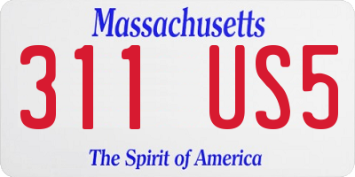 MA license plate 311US5