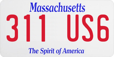 MA license plate 311US6