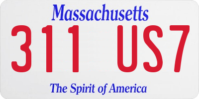 MA license plate 311US7