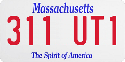 MA license plate 311UT1