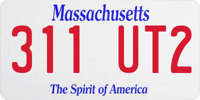 MA license plate 311UT2