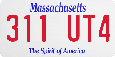MA license plate 311UT4
