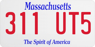 MA license plate 311UT5