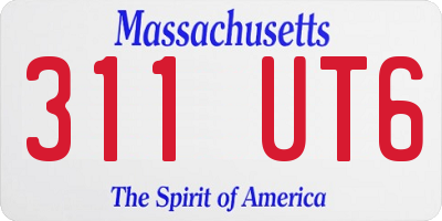 MA license plate 311UT6