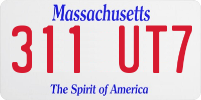 MA license plate 311UT7