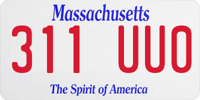 MA license plate 311UU0