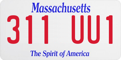 MA license plate 311UU1