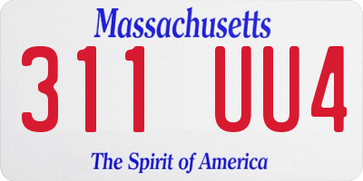 MA license plate 311UU4