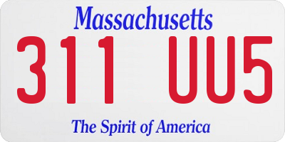 MA license plate 311UU5