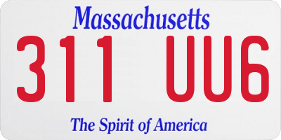MA license plate 311UU6