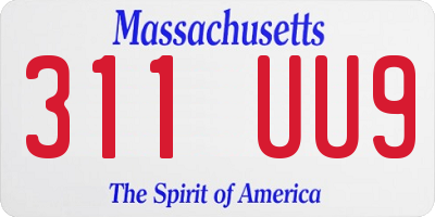 MA license plate 311UU9