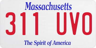 MA license plate 311UV0
