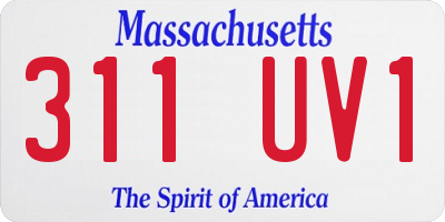 MA license plate 311UV1