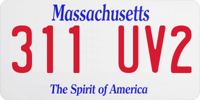 MA license plate 311UV2