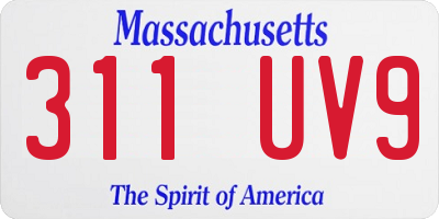 MA license plate 311UV9