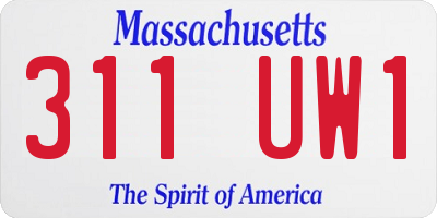 MA license plate 311UW1