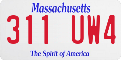 MA license plate 311UW4