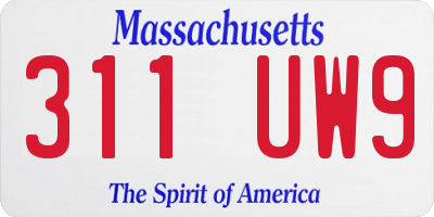 MA license plate 311UW9