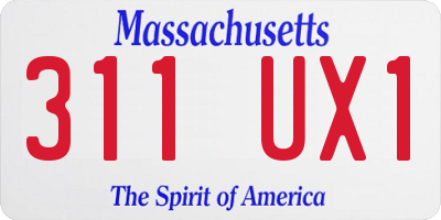 MA license plate 311UX1