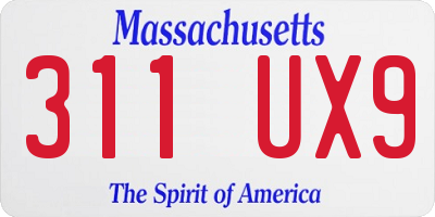 MA license plate 311UX9