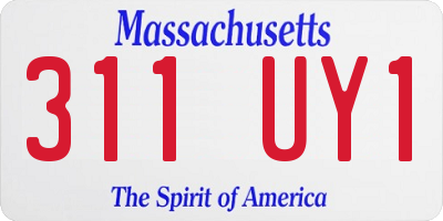 MA license plate 311UY1