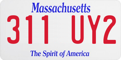 MA license plate 311UY2