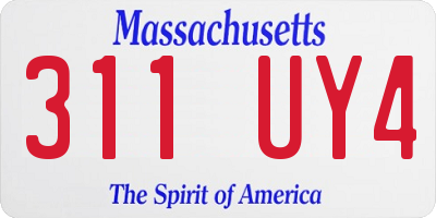 MA license plate 311UY4