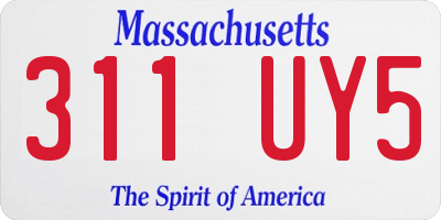 MA license plate 311UY5