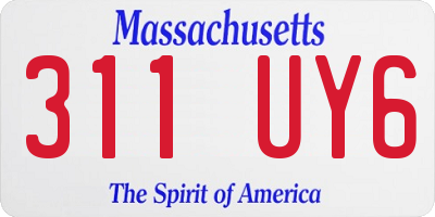 MA license plate 311UY6