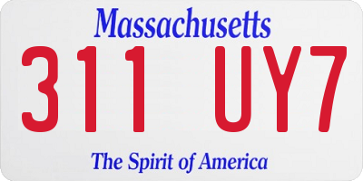 MA license plate 311UY7