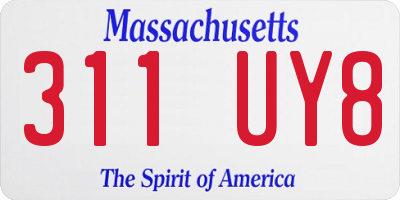 MA license plate 311UY8