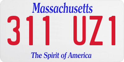 MA license plate 311UZ1