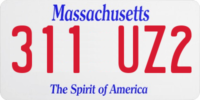 MA license plate 311UZ2