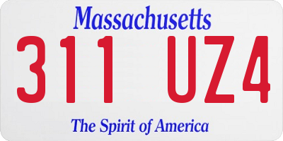 MA license plate 311UZ4
