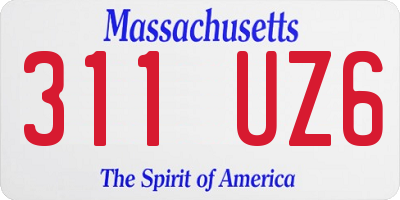 MA license plate 311UZ6