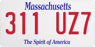 MA license plate 311UZ7