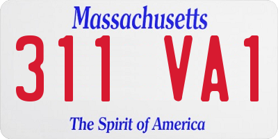 MA license plate 311VA1