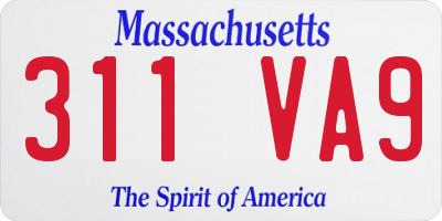 MA license plate 311VA9