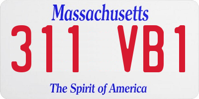 MA license plate 311VB1