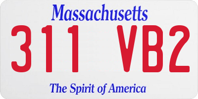 MA license plate 311VB2