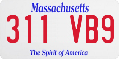 MA license plate 311VB9