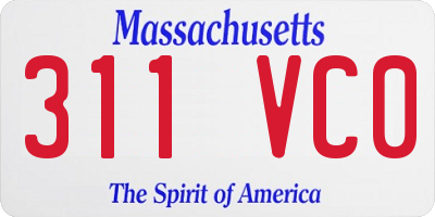MA license plate 311VC0
