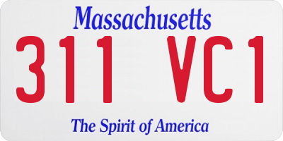 MA license plate 311VC1