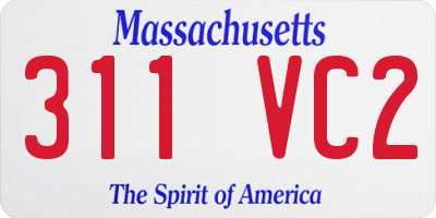 MA license plate 311VC2